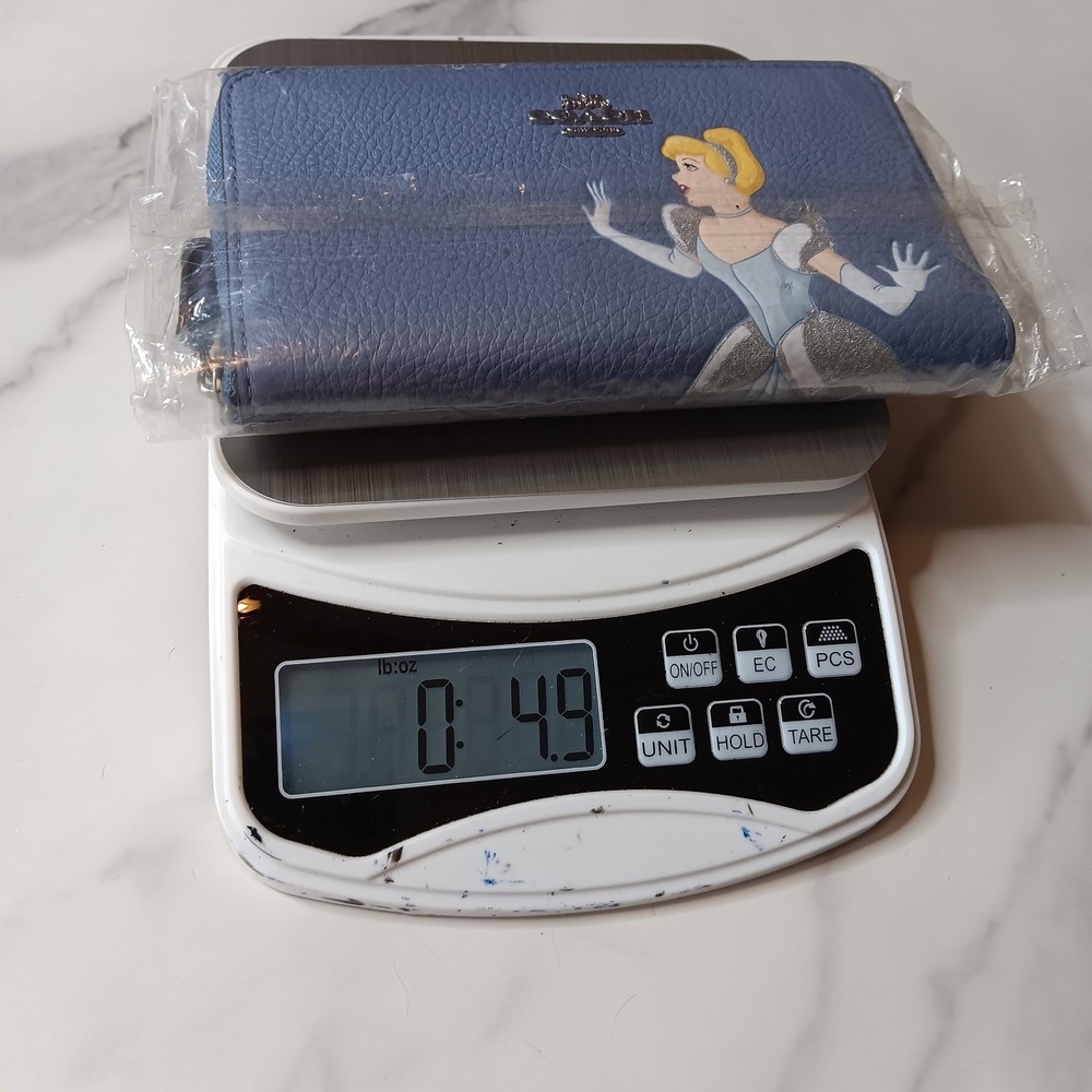NEW Disney X Coach Medium Id Zip Wallet With Cinderella C2895 Silver/ Periwinkle - Picture 12 of 12